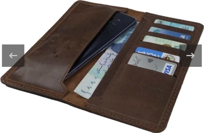 The Marshal Long Wallet open interior detail