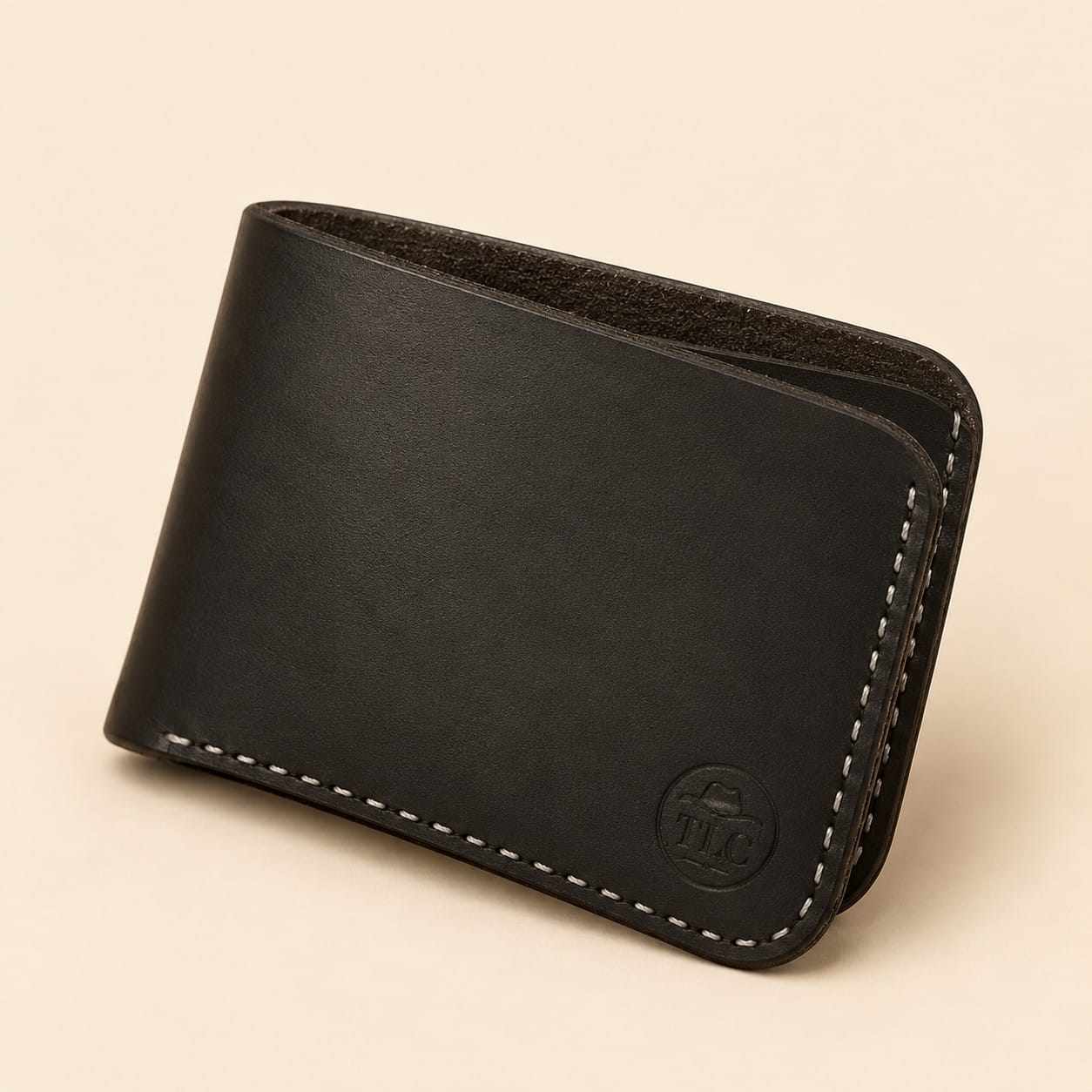 The Heritage Edge Wallet standing open at an angle